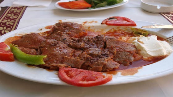 Turkish food Iskender Kebab